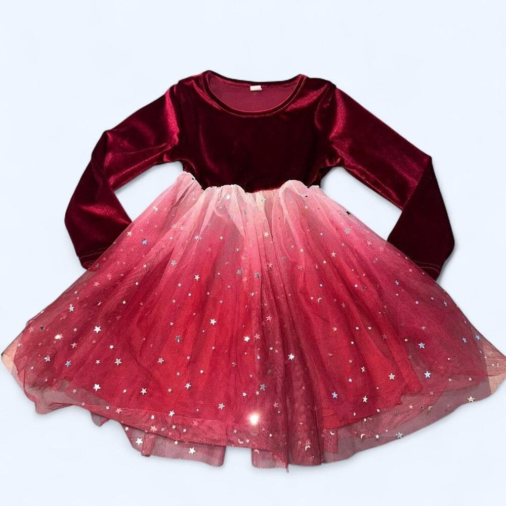 Girls Velvet Tulle Star Dress